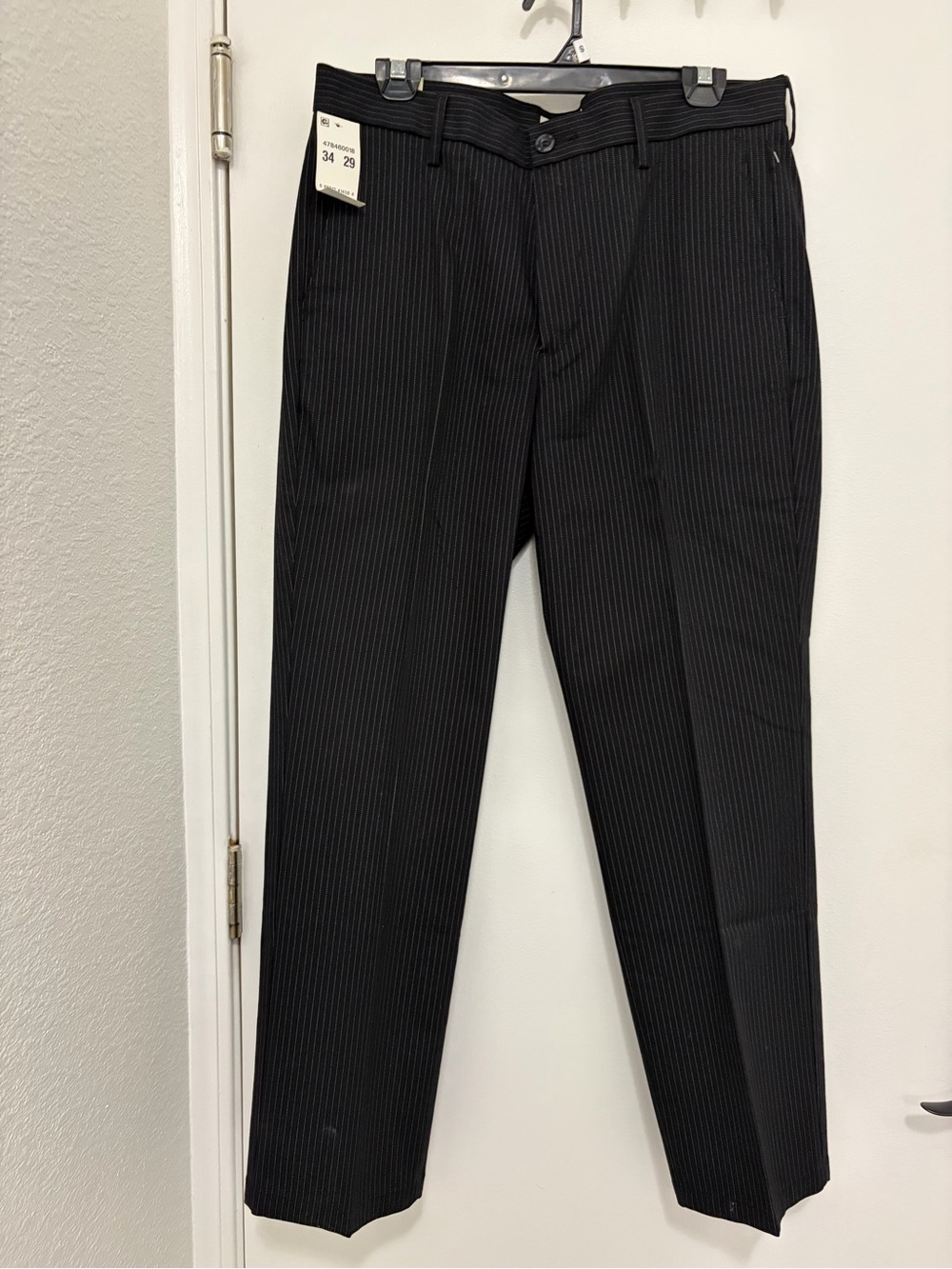 Dockers Men's Black Pinstripe Trousers
